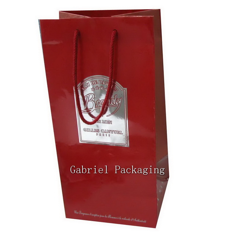Double Bottle Paper Bag with Custom Luxury Brand