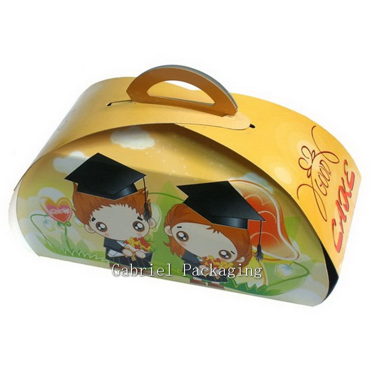 Cute Color Printing Paper Box with handle design