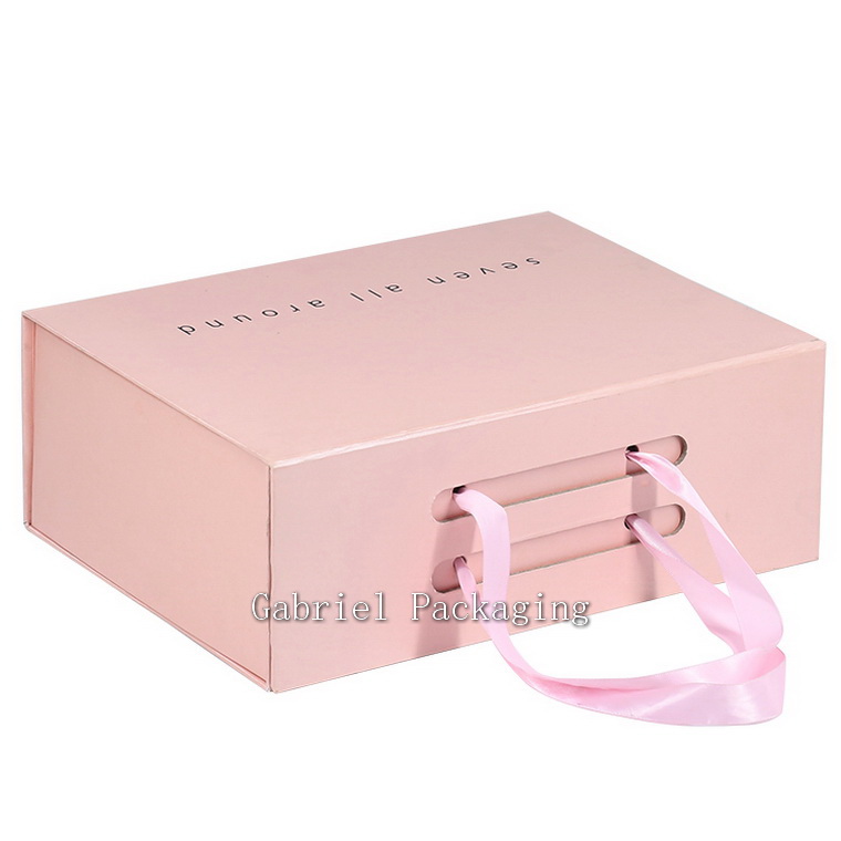 Customized Brand Printing Folding Rigid Show Box with Rope Handle